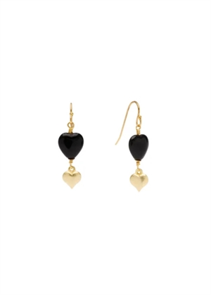 Dual love earrings Forgyldt/Black Pico 